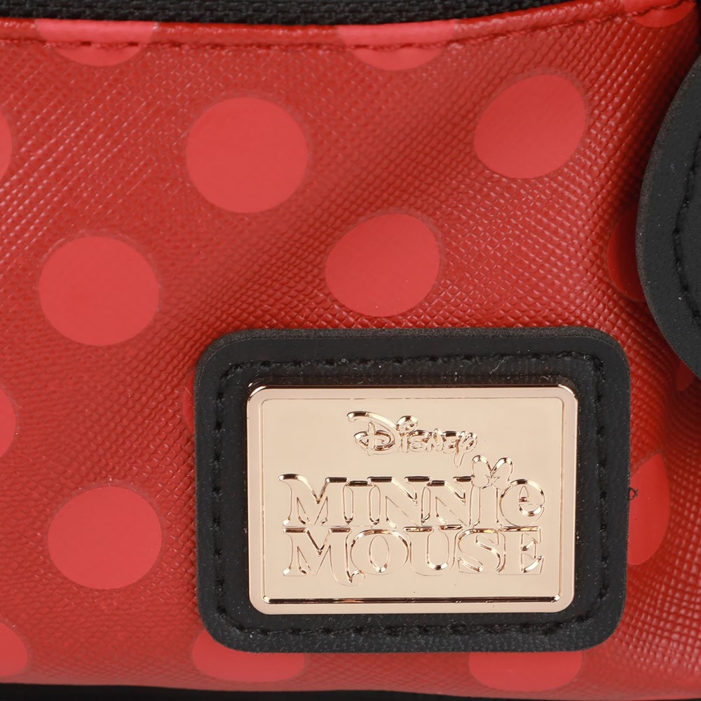 Disney Minnie Mouse Mini Backpack with Coin Pouch Charm Black Red Polka Dot - Picture 5 of 11